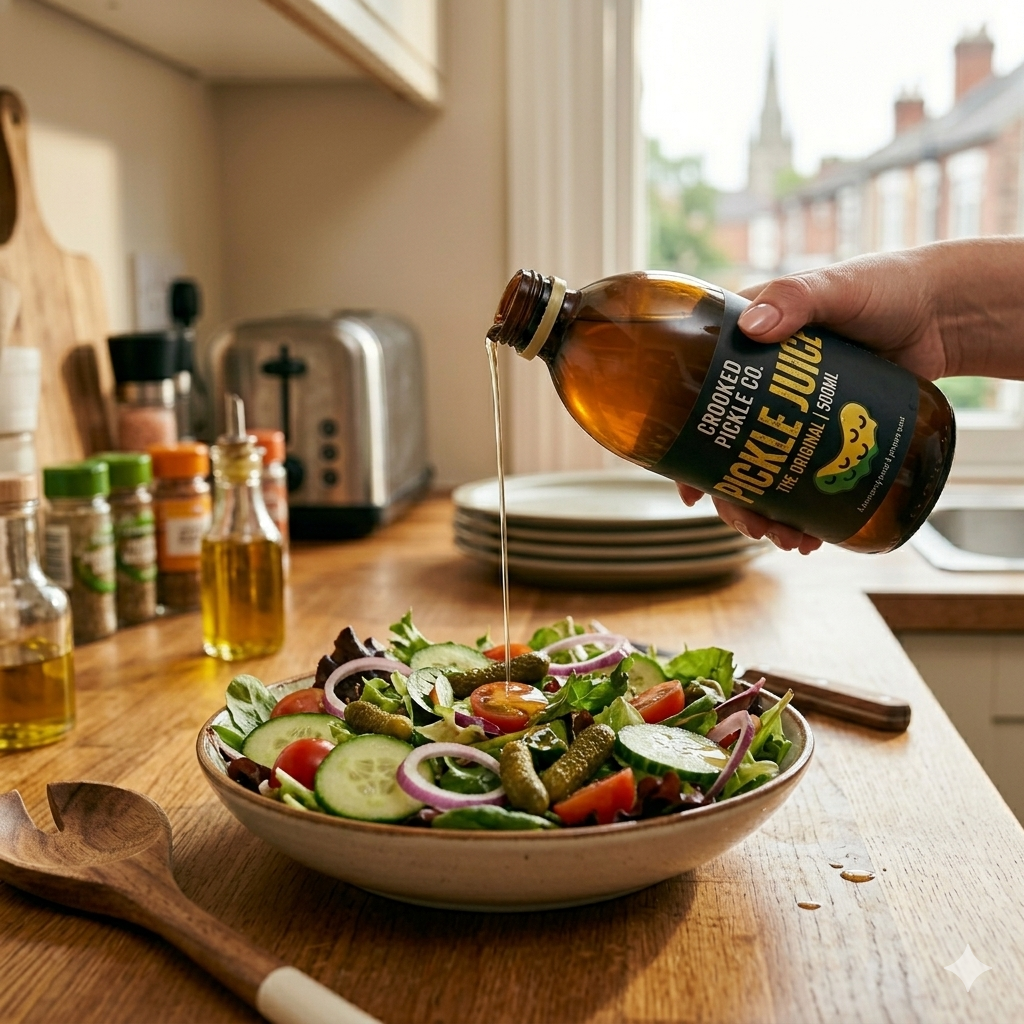 Using pickle brine in a salad recipe