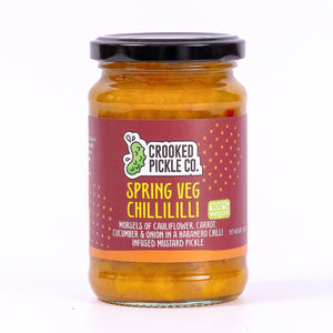 Spicy mustard pickle with pickled vegetable. Sandwich, ploughmans,boxing day christmas hamper stocking filler ideas.