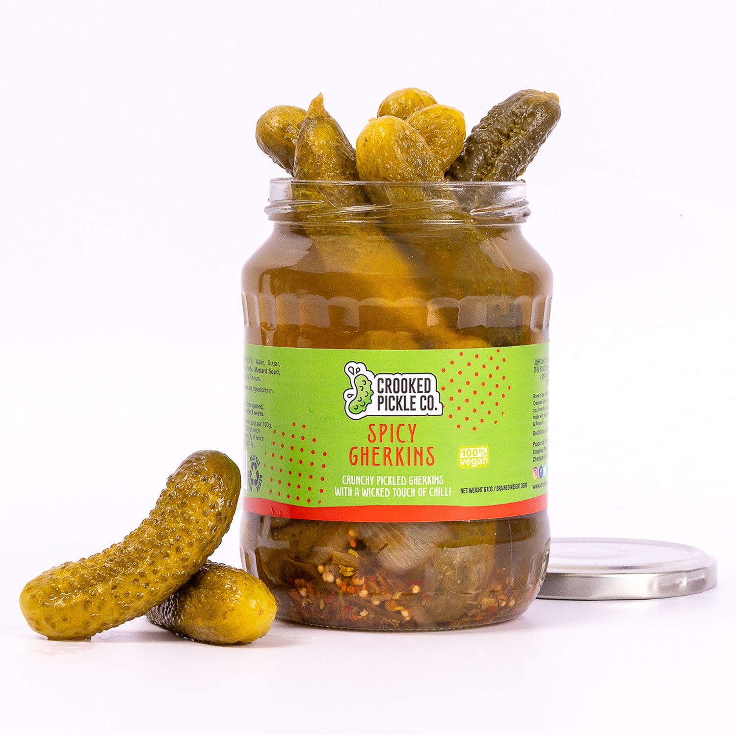 Gherkins made for cheeseboards. Spicy, crunchy, fresh and tasty. Party food and Christmas.